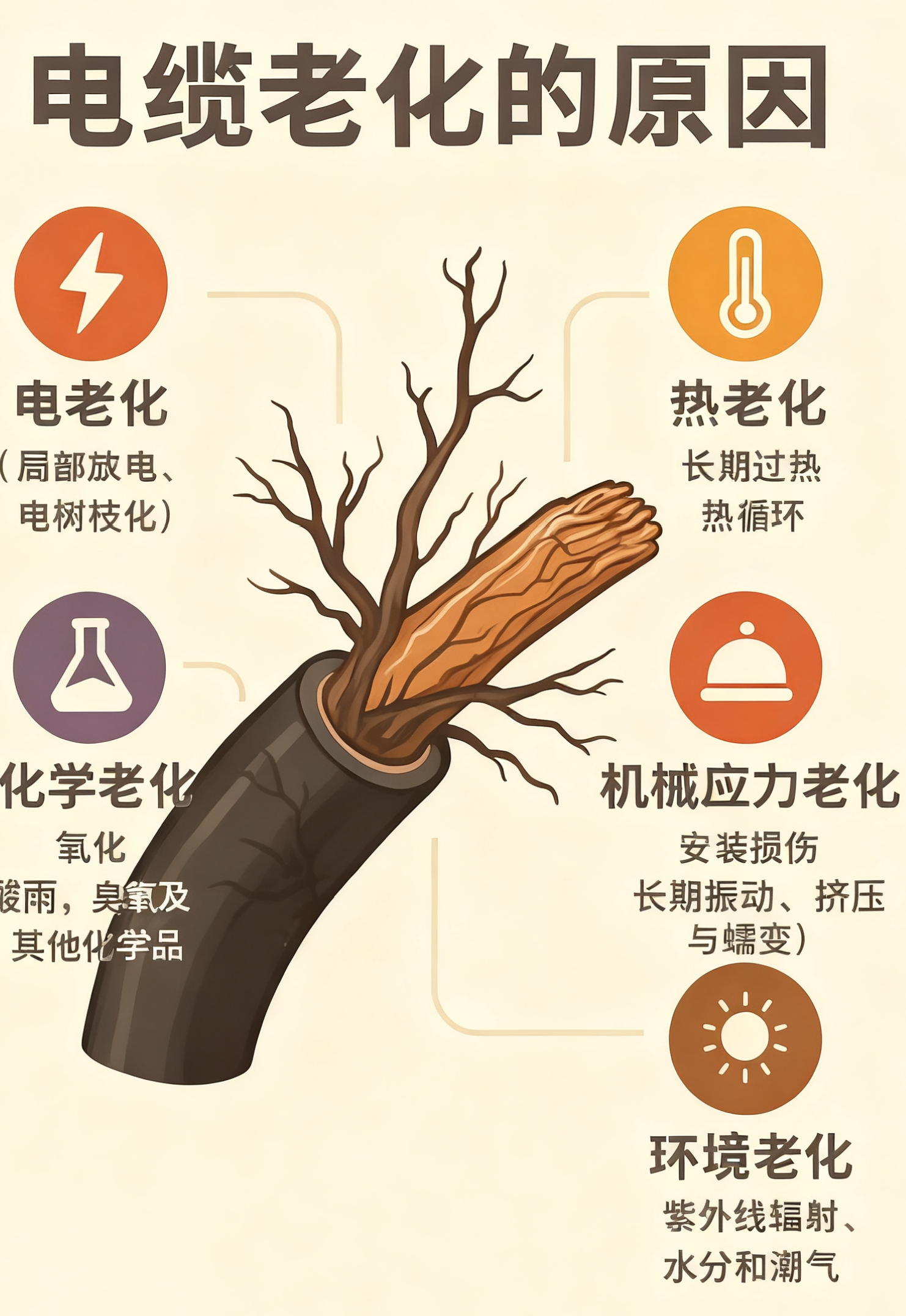 电缆绝缘层为什么会老化？？五个最常见的原因